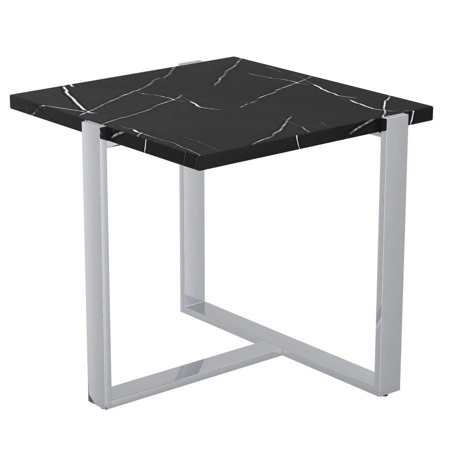 Veno 24 Accent Table In Black Silver   Rs=w 1200,h 1200